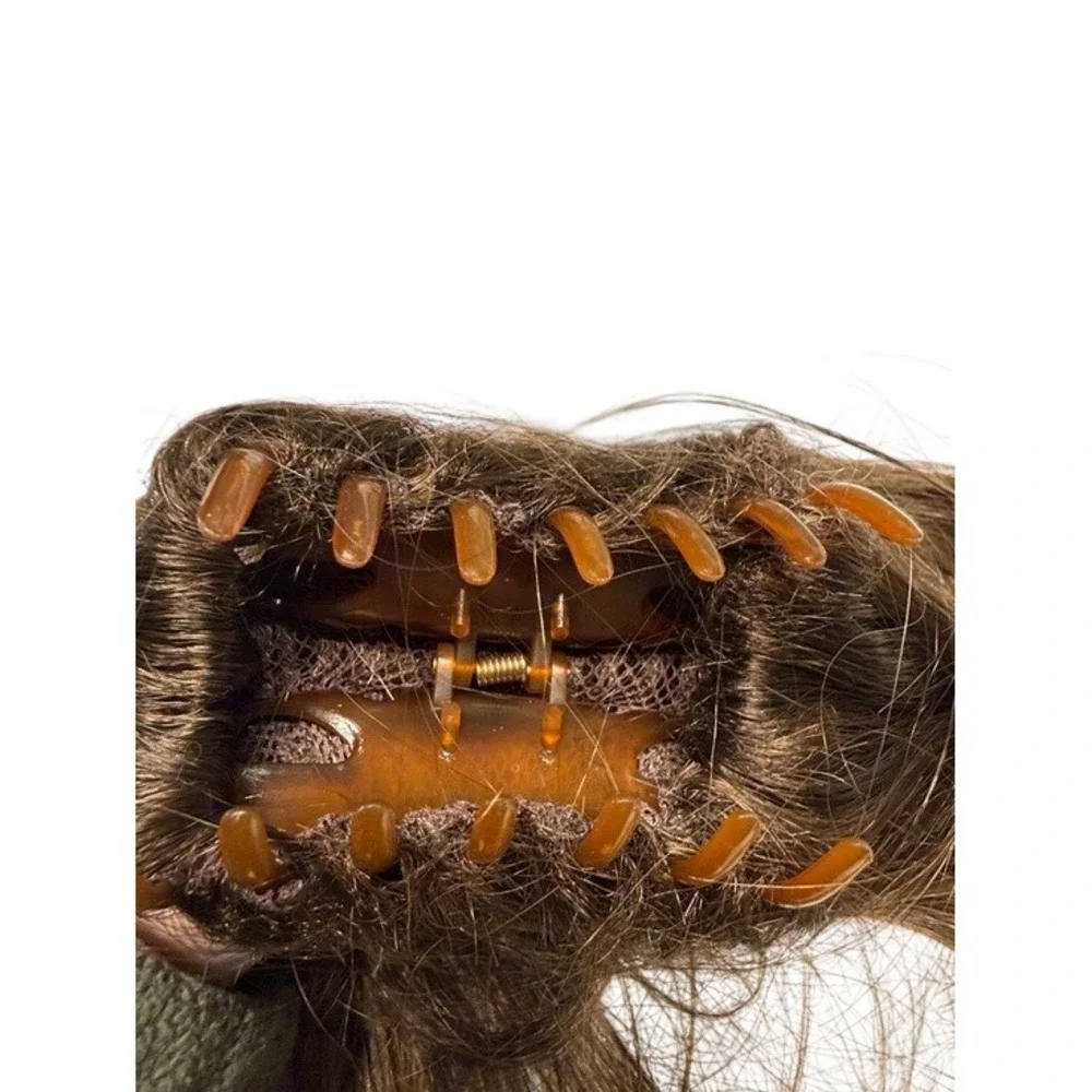 Paula Young Wavy Clip On Hair Piece Women Brown Synthetic A3310 Color‎ 18 NEW